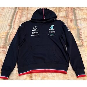 Mercedes AMG Petronas F1 2023 Team Hoodie Black Long Sleeve Outdoor Small